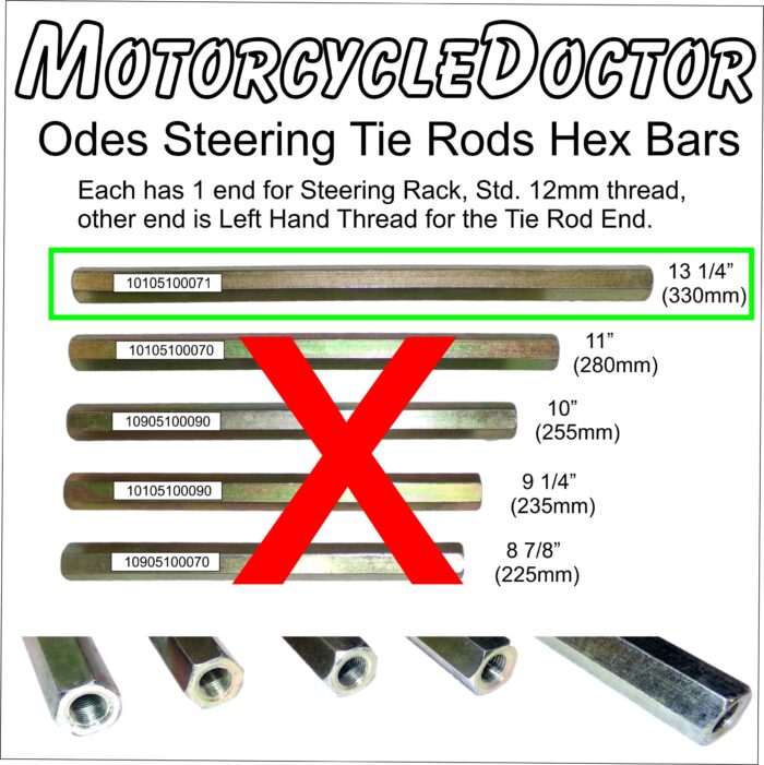 ODES Tie Rod Steering Rack Rod 13 1/4 inch Long Travel LT