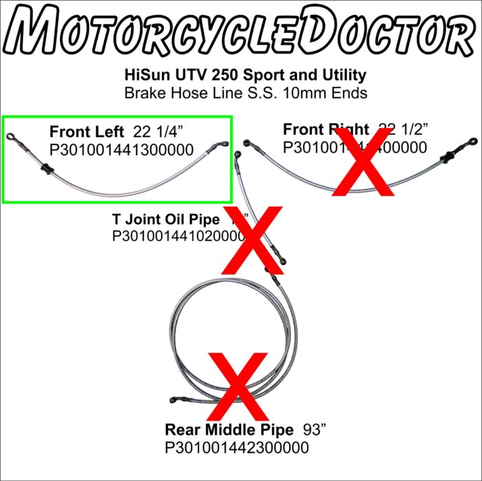 Brake Line Hose HS 250 Front Left