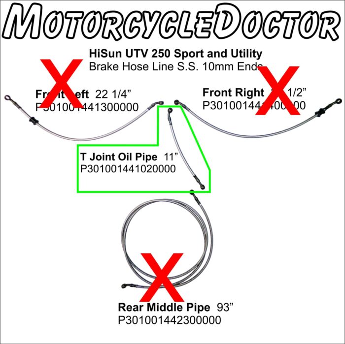 Brake Line Hose HS 250 T-Joint Oil Pipe