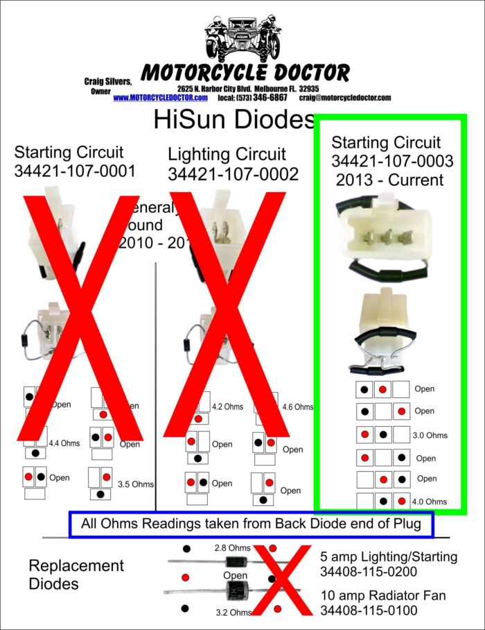 Diode Block Starting Safety Circuit Flat 3-Pin Plug End