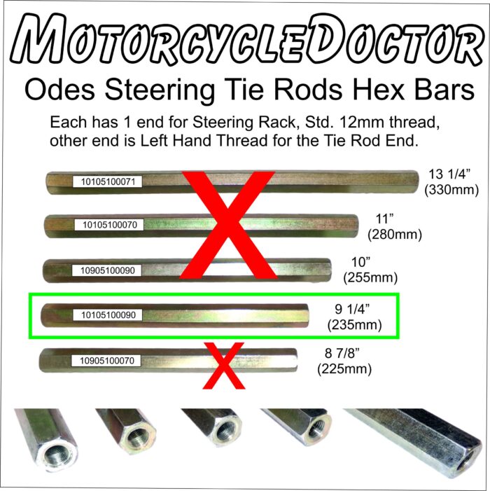 ODES Tie Rod Steering Rack Rod 9 1/4"