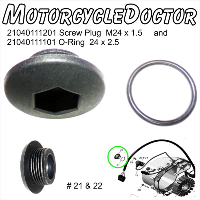 Screw Plug Stator Cover 800 - 1000 M24 with O-Ring