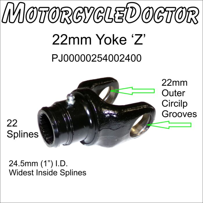 Yoke Z 22 Splines Outer Circlip fits 22mm Bearing Cap